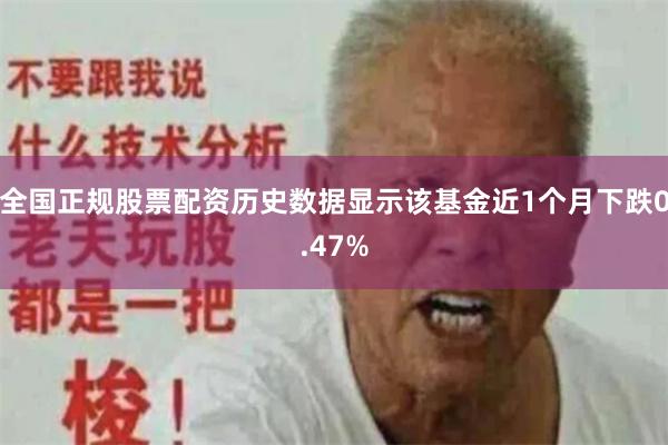 全国正规股票配资历史数据显示该基金近1个月下跌0.47%