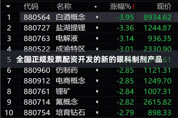全国正规股票配资开发的新的眼科制剂产品